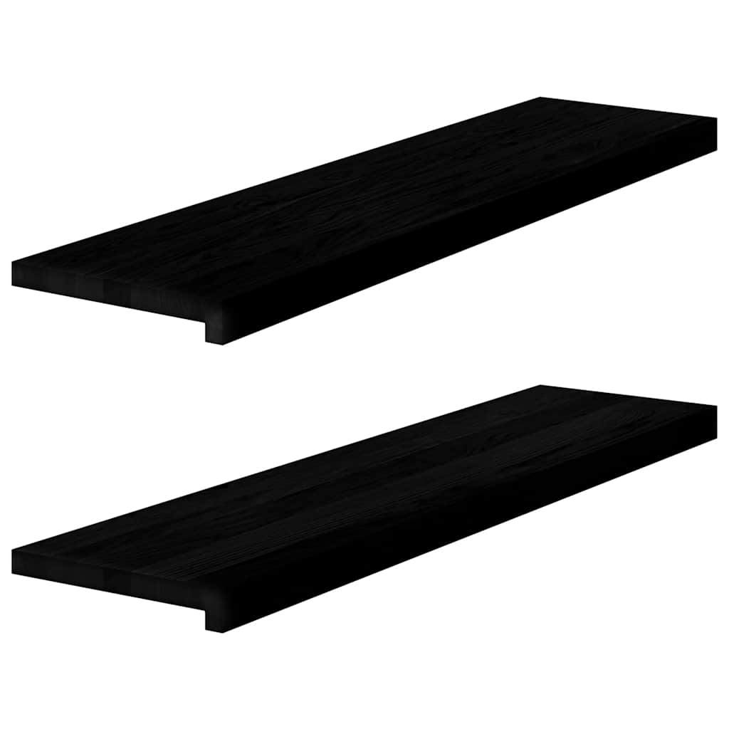 Vidaxl Window Sills 2 PCS 100x30x2 cm Solid eik mørkebrun