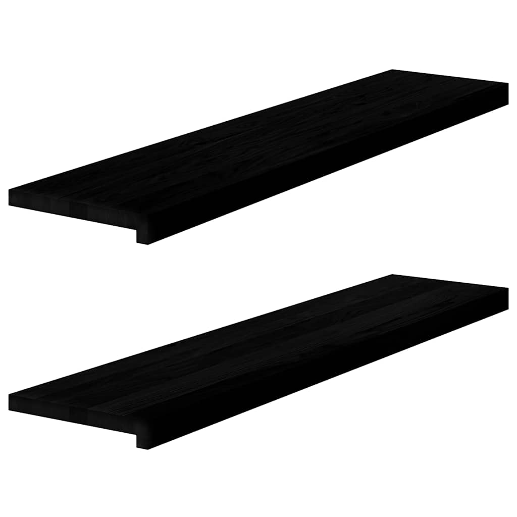 Vidaxl Window Sills 2 PCS 110x30x2 cm Solid eik tre mørkebrunt