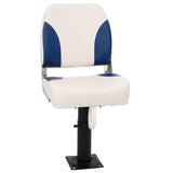 Vidaxl Juego de asiento de bote de 2 piezas plegable 41x36x48 cm azul y blanco