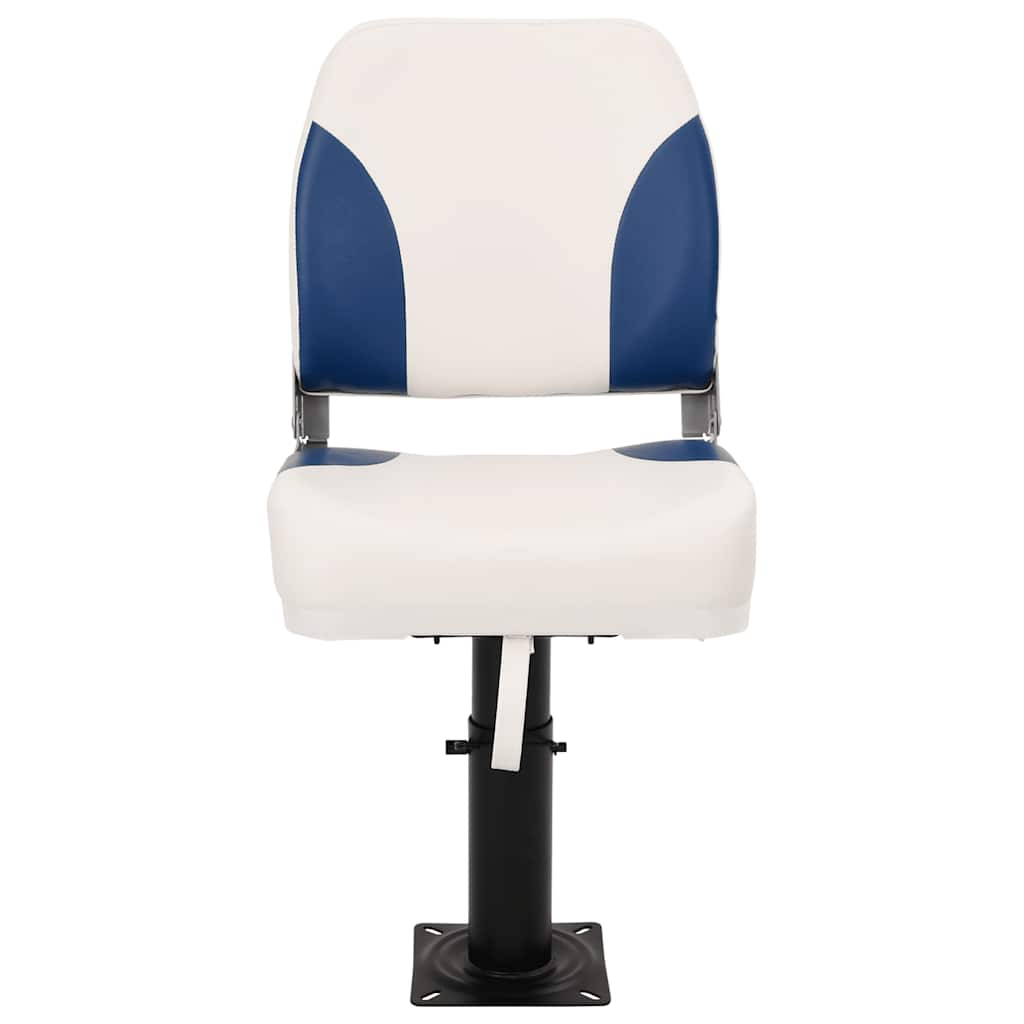 Vidaxl Juego de asiento de bote de 2 piezas plegable 41x36x48 cm azul y blanco