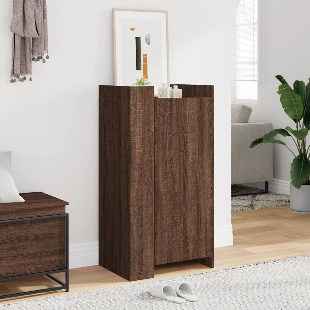 Vidaxl Cabinet da scarpe 52x37.5x100 cm Copriata in legno di quercia marrone colorato