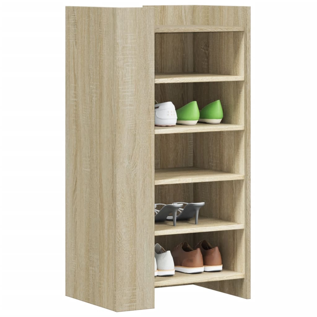 VIDAXL -Schuhschrank 52x37.5x100 cm propertiertes Holz Sonoma Eiche gefärbt