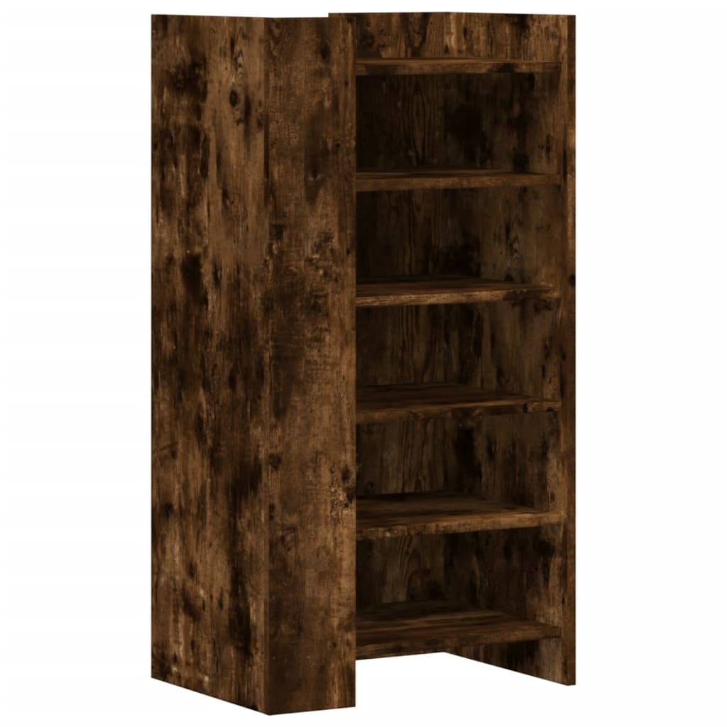 Vidaxl Shoe Cabinet 52x37,5x100 cm Property Wood Smoked Oak Farvet