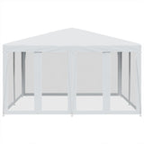 Vidaxl partytent met 8 mesh zijwanden 4x4 m hdpe wit