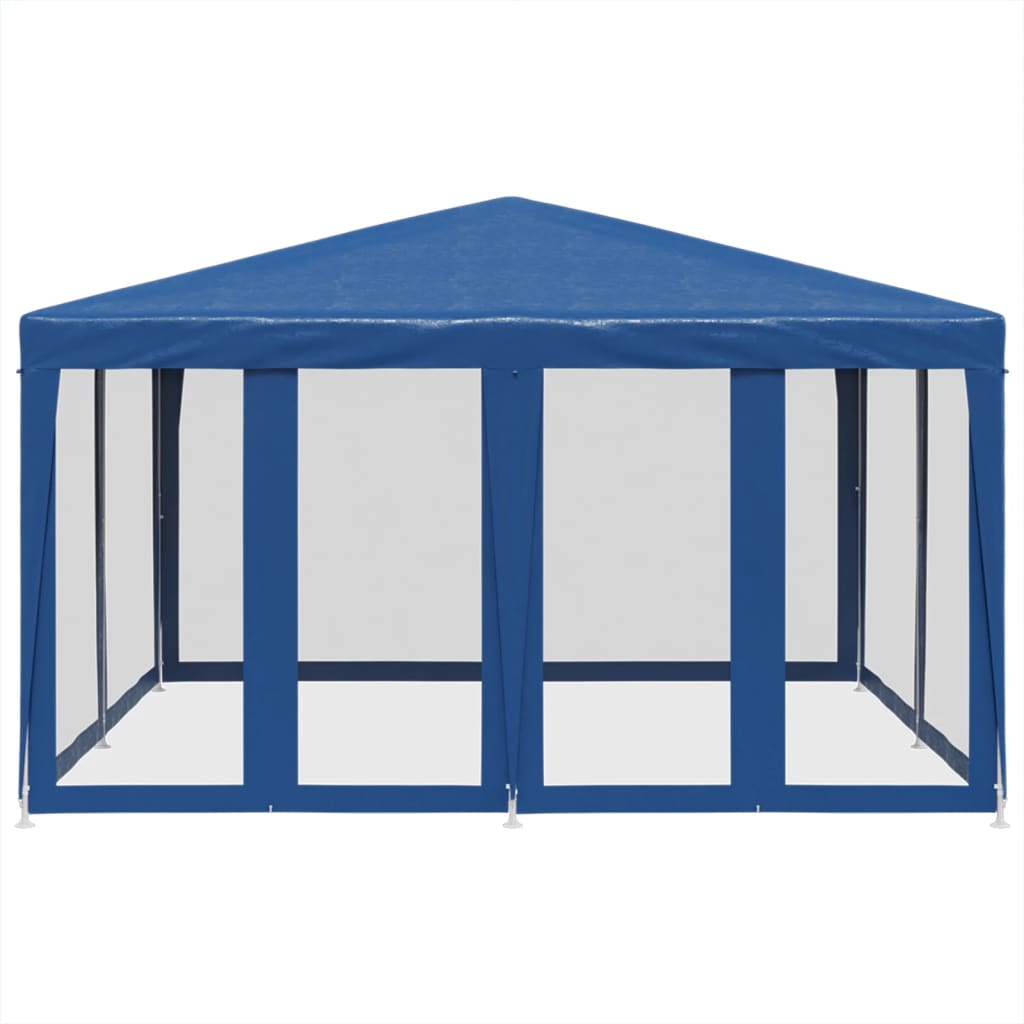 Vidaxl partytent met 8 mesh zijwanden 4x4 m hdpe blauw