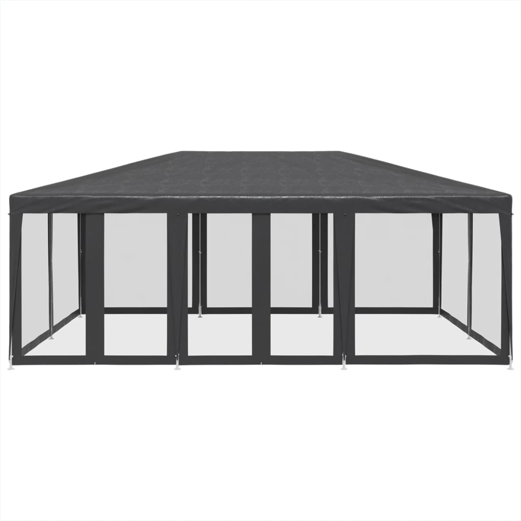 Vidaxl partytent met 10 mesh zijwanden 6x4 m hdpe antracietkleurig