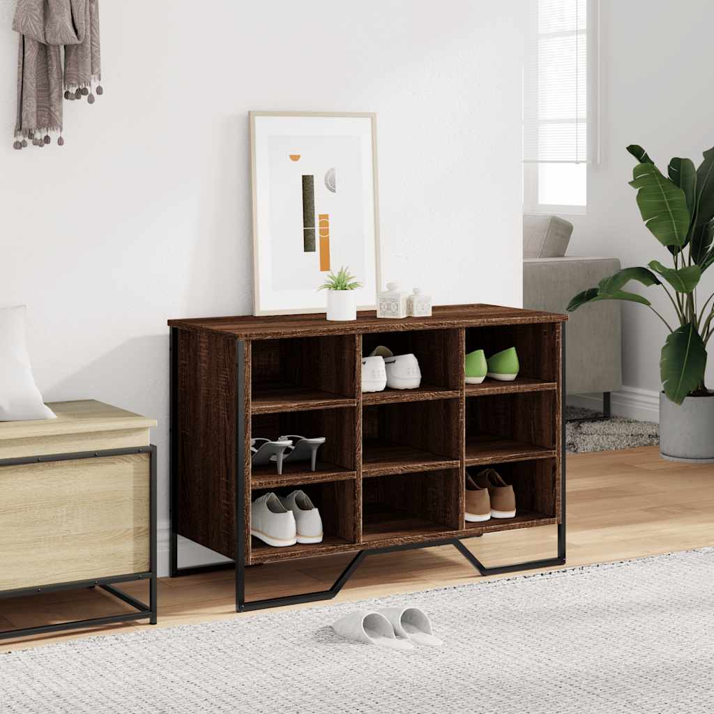 Vidaxl Shoe Cabinet 90x38x61,5 cm forarbejdet træbrun eg farvet