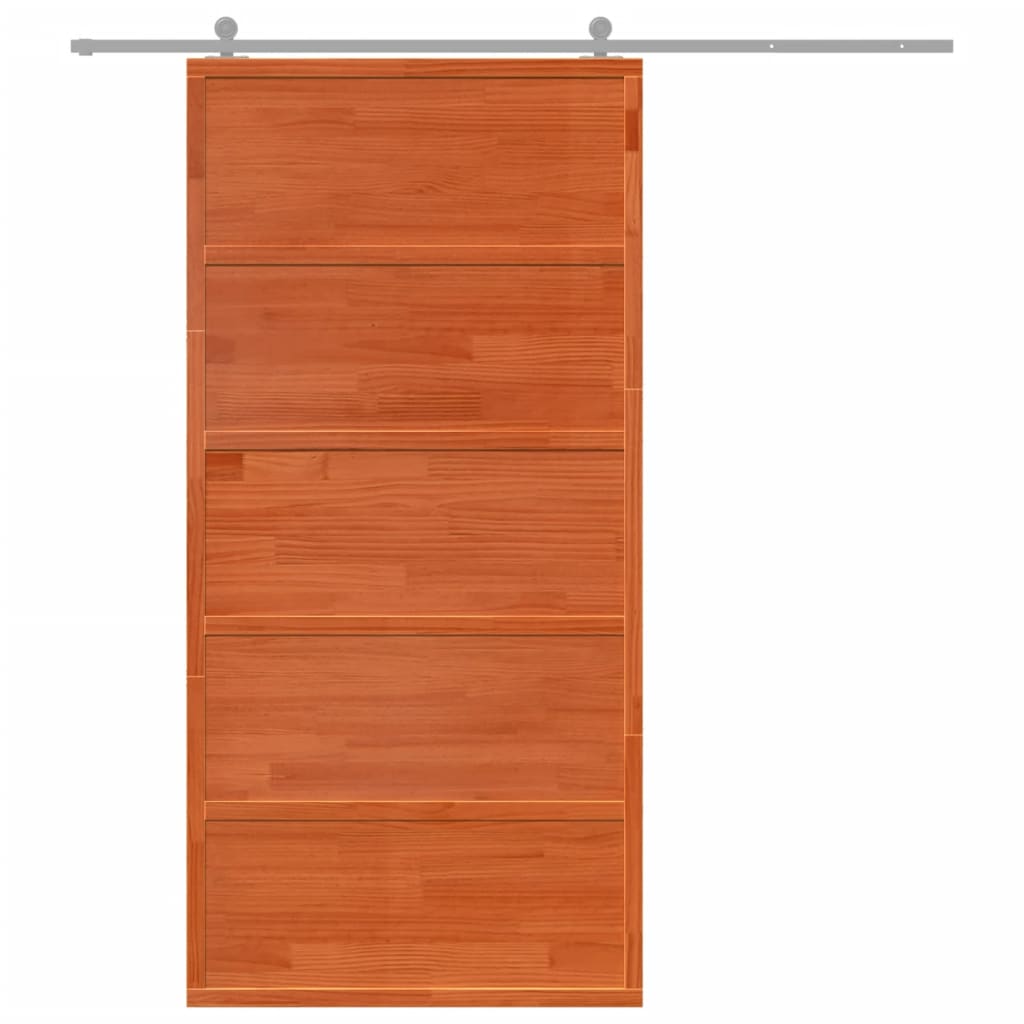 Vidaxl sliding door 100x208 cm Solid pine wash brown