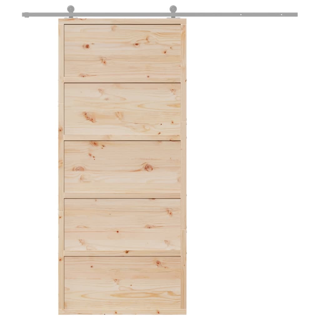 Puerta corredera Vidaxl 90x208 cm de pino sólido