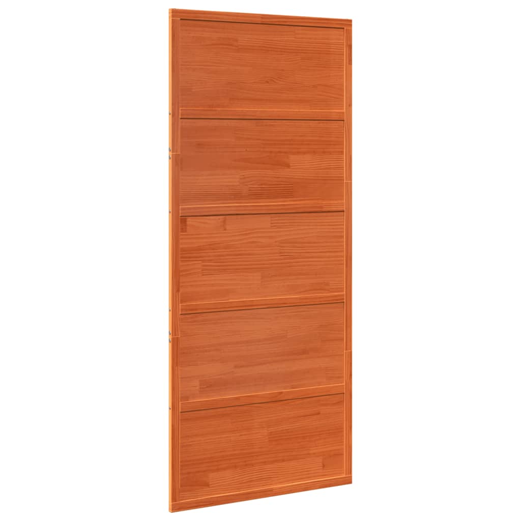 Porta scorrevole Vidaxl 90x208 cm Pinna solida marrone