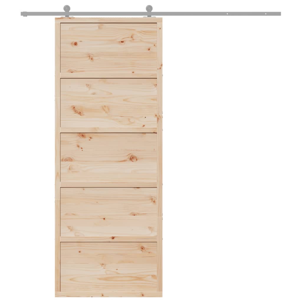 Puerta corredera Vidaxl 80x208 cm de pino sólido