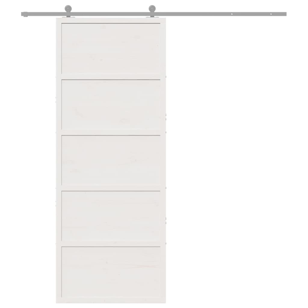 Porta scorrevole Vidaxl 80x208 cm Pino solido bianco