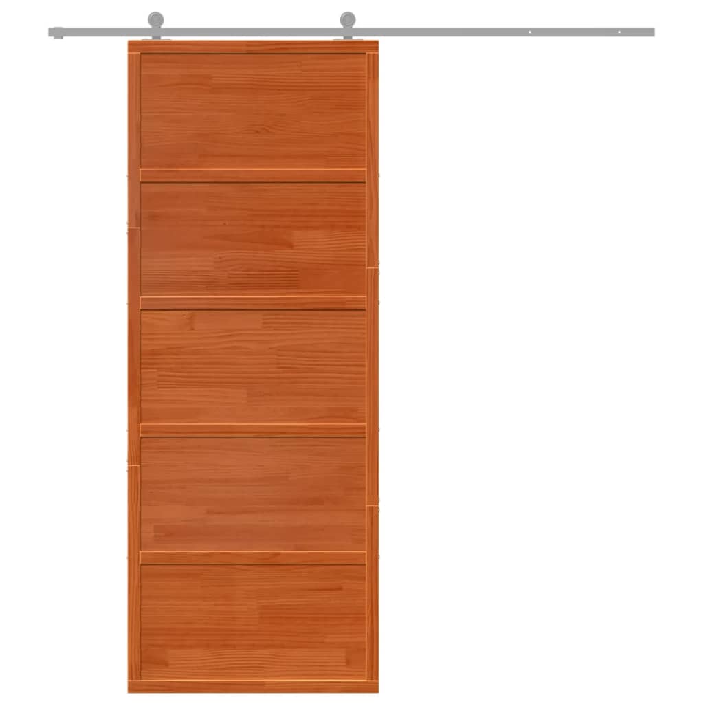 Porta scorrevole Vidaxl 80x208 cm Pinna solida marrone