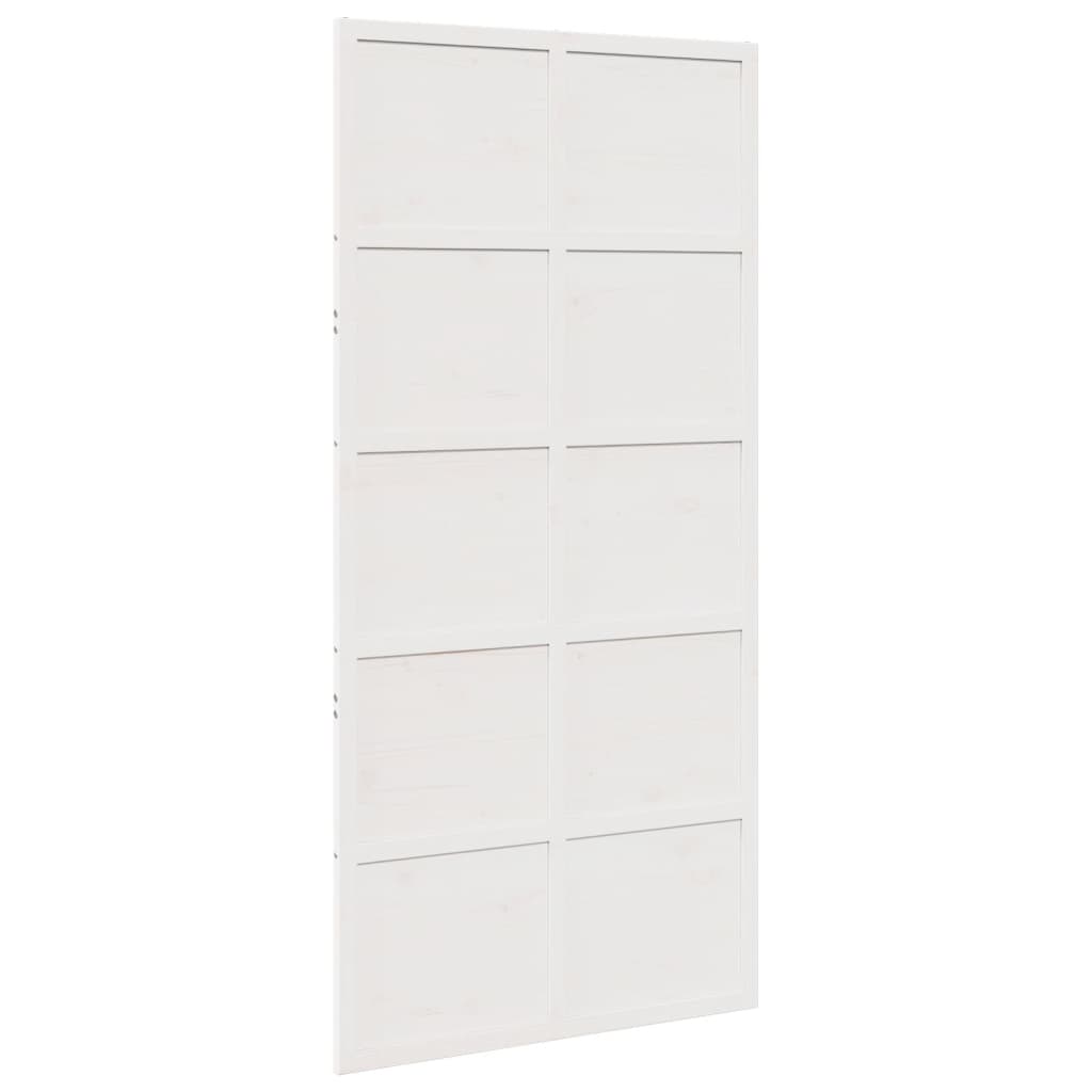 Vidaxl Porte coulissante 100x208 cm Pine solide blanc