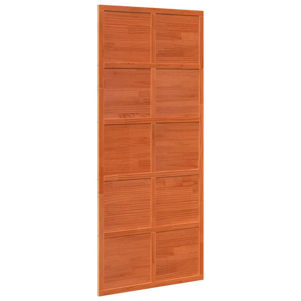 Puerta corredera de Vidaxl 90x208 cm de pino sólido marrón