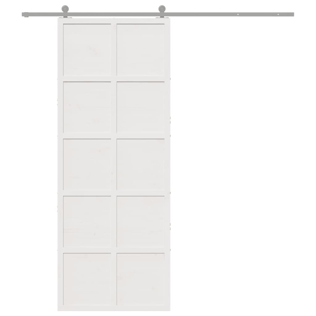 Vidaxl Sliding Porte 80x208 cm Pine solide blanc