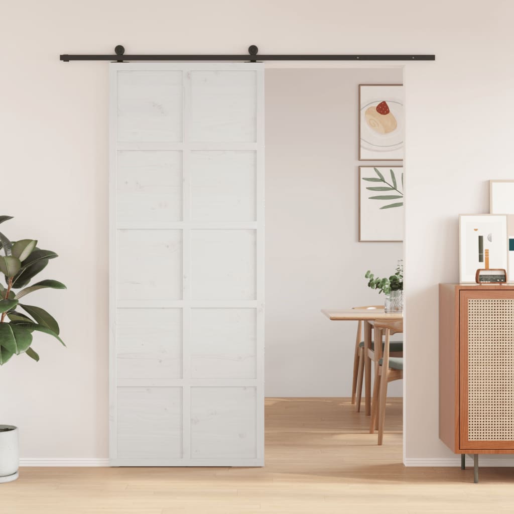 Puerta corredera Vidaxl 80x208 cm de pino sólido