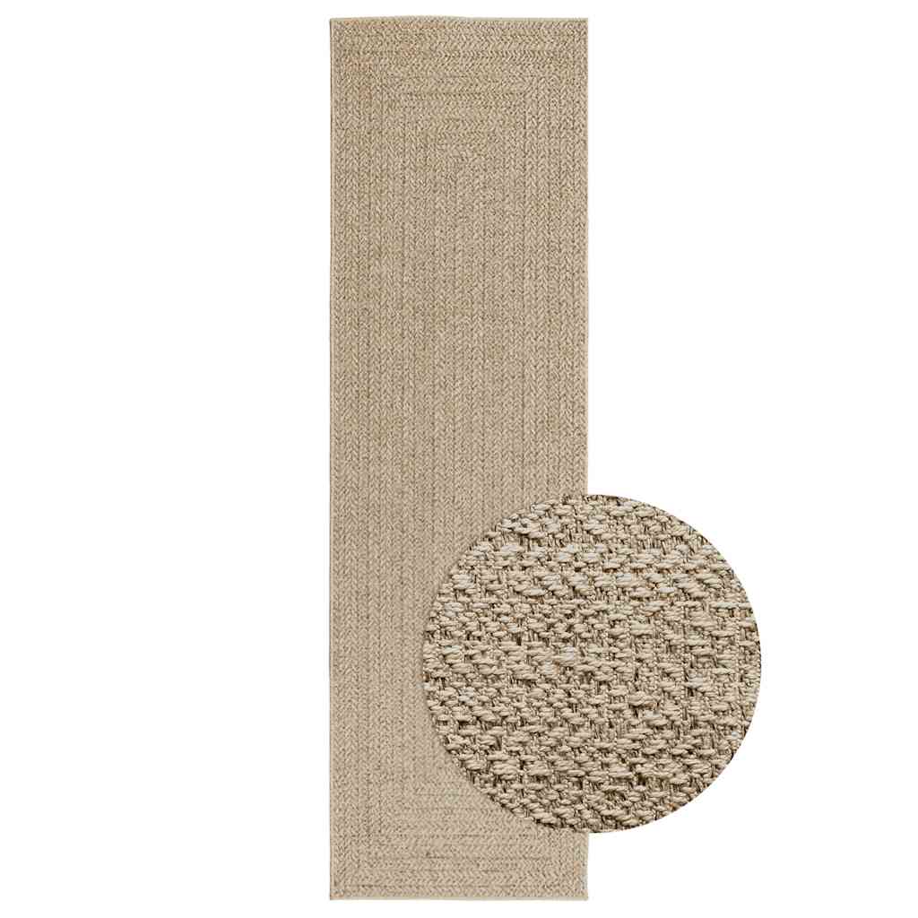 Vidaxl tapis zizur beige à l'intérieur et à l'extérieur de 80x250 cm de jute