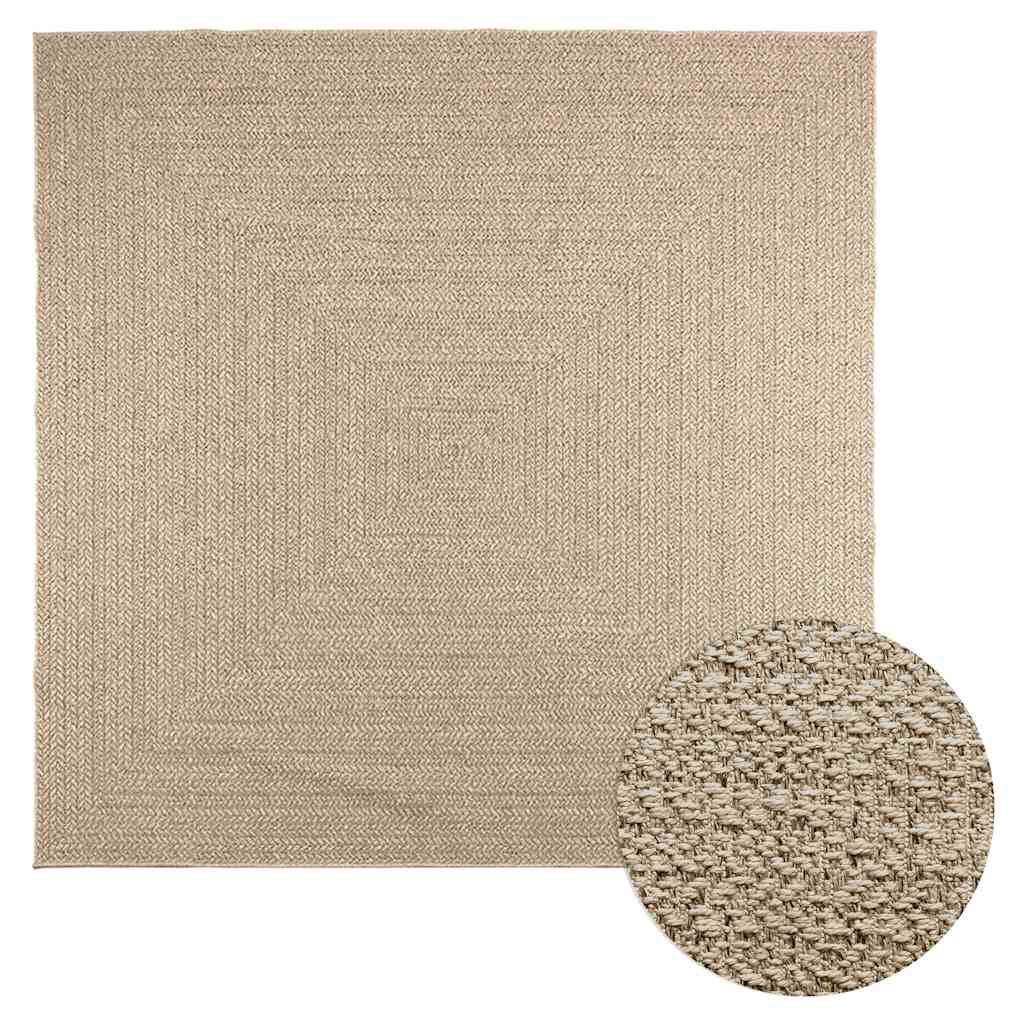 Vidaxl Teppich Zizur Beige Innen und außerhalb von 240x240 cm Jute Look