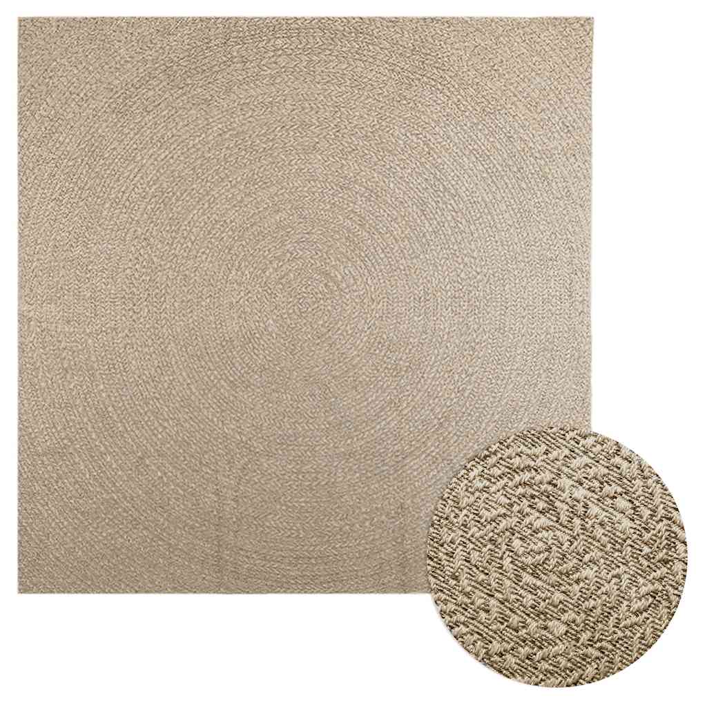 Vidaxl Durg Zizur Beige wewnątrz i na zewnątrz 240x240 cm Wygląd juty