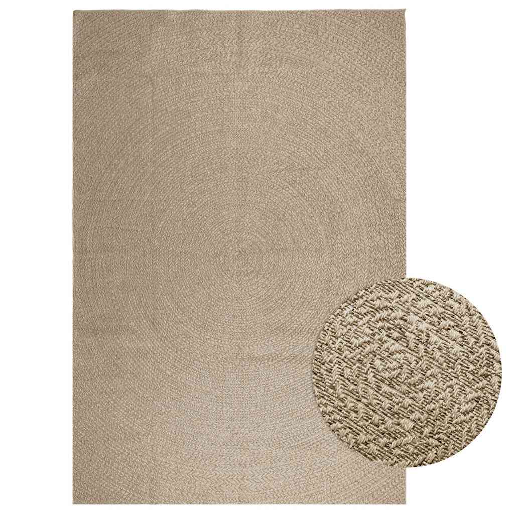 Vidaxl Rug Zizur Beige dentro y fuera de 240x340 cm Mirada de yute