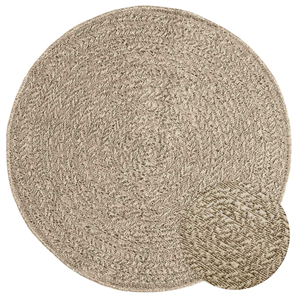 Vidaxl Rug Zizur beige indvendigt og ud Ø 90 cm jute look