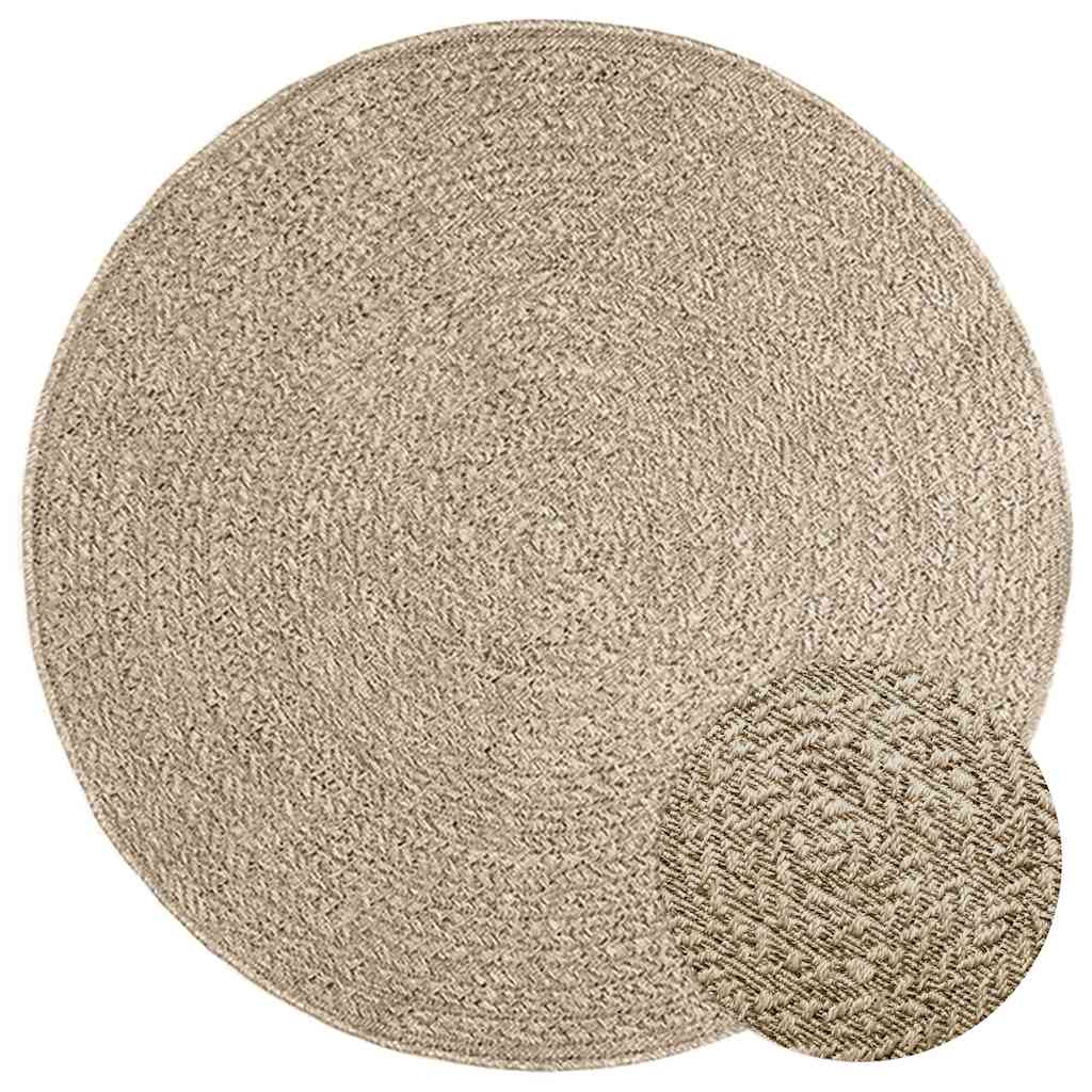 Vidaxl Rug Zizur Beige inni og utenfor Ø 120 cm jute utseende