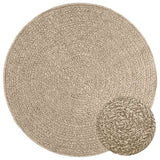 RUG VIDAXL Zizur beige dentro y fuera de Ø 120 cm de yute mirada