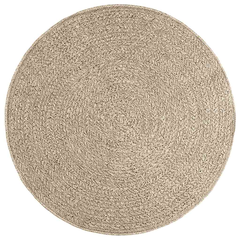 Vidaxl Rug Zizur Beige znotraj in zunaj Ø 120 cm jute videz