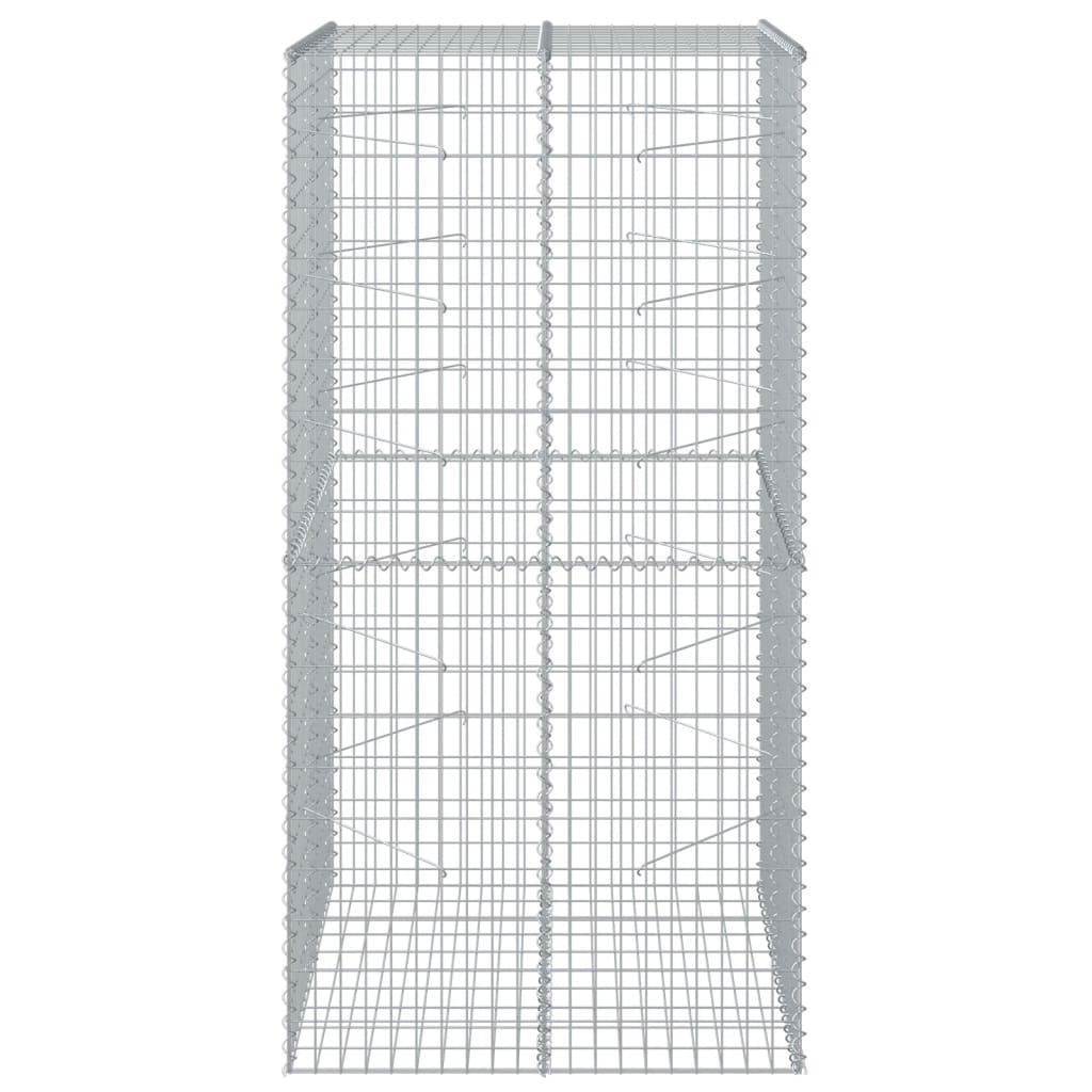 Vidaxl Schanskorf 100x100x200 cm verzinktes Eisensilberfarben