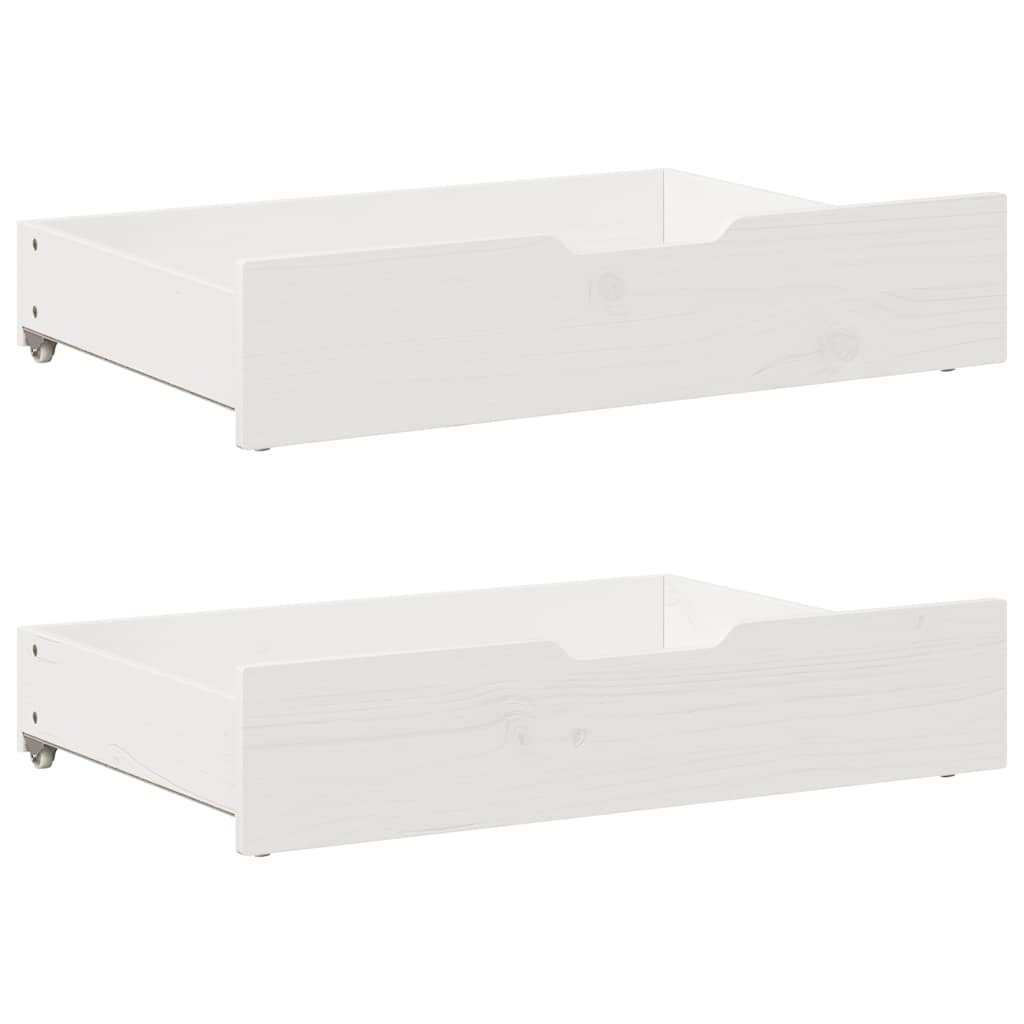 Vidaxl Bedlade 2 st 80x55x16 cm Solid Pine White