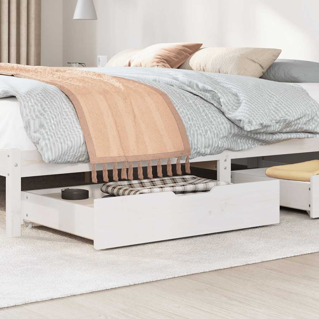 Vidaxl Bedlade 2 st 80x55x16 cm Solid Pine White