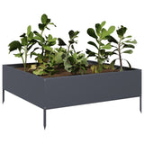 Vidaxl plantenbak verhoogd 100x100x25 cm staal antracietkleurig