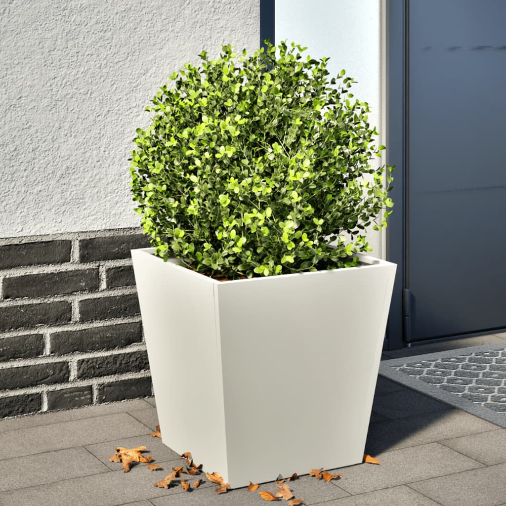 Vidaxl plantenbak 40x40x40 cm staal wit