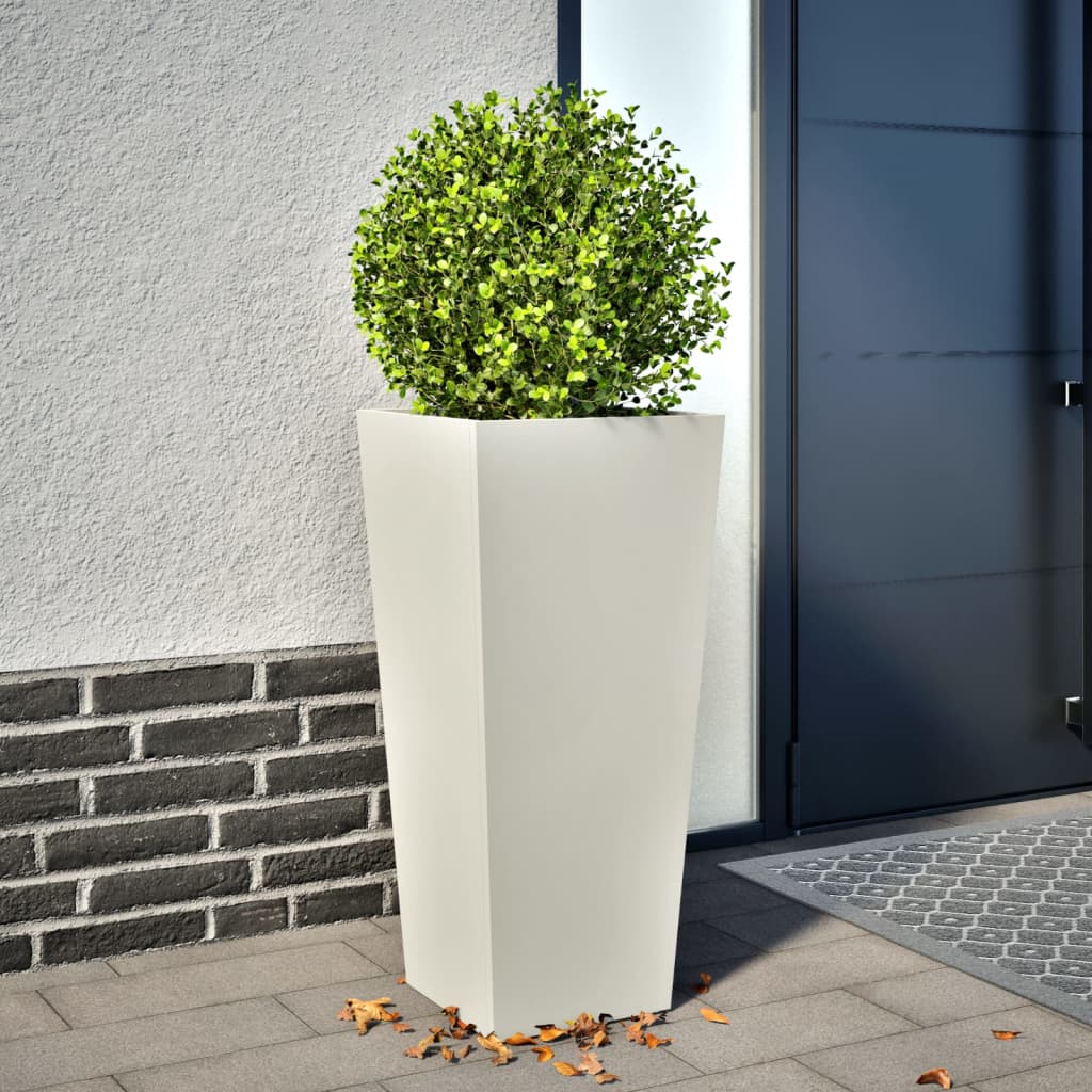 Vidaxl plantenbak 35x35x75 cm staal wit