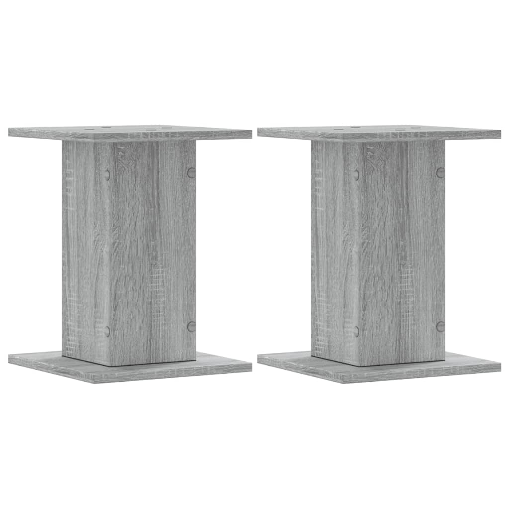 VidaXL Speakerstandaards 2 st 30x30x40 cm bewerkt hout grijs sonoma