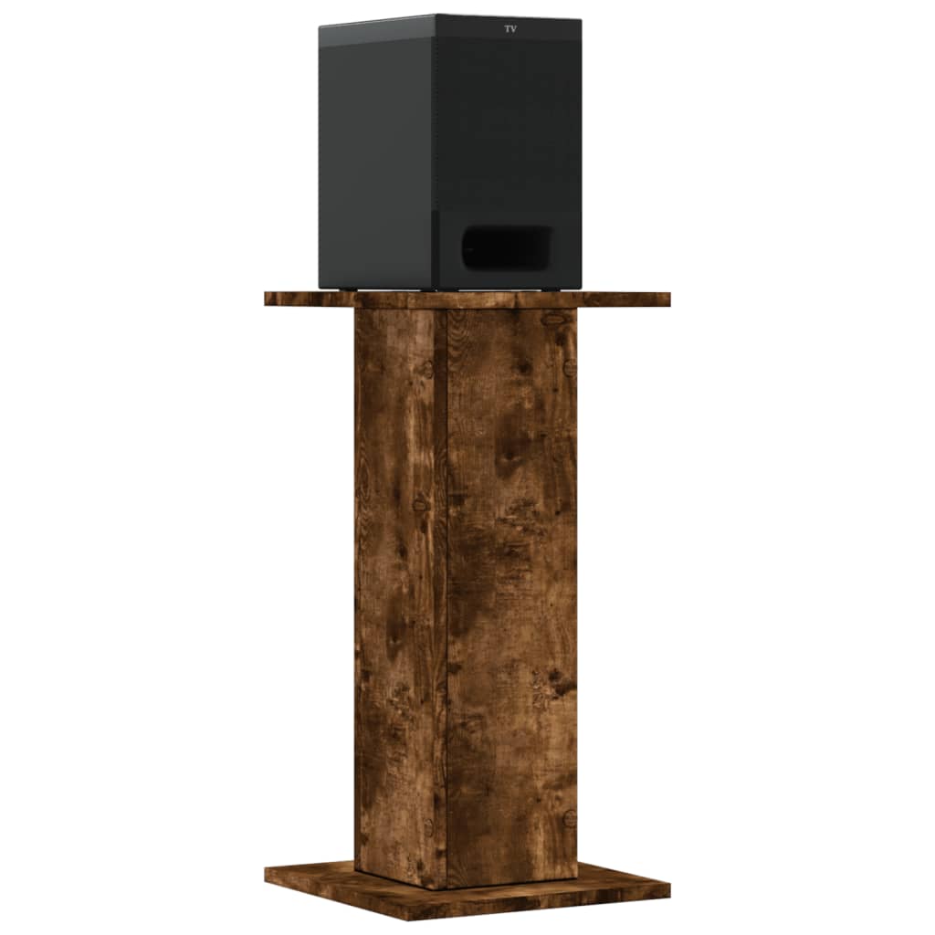 VidaXL Speakerstandaards 2 st 30x30x60 cm bewerkt hout gerookt eiken