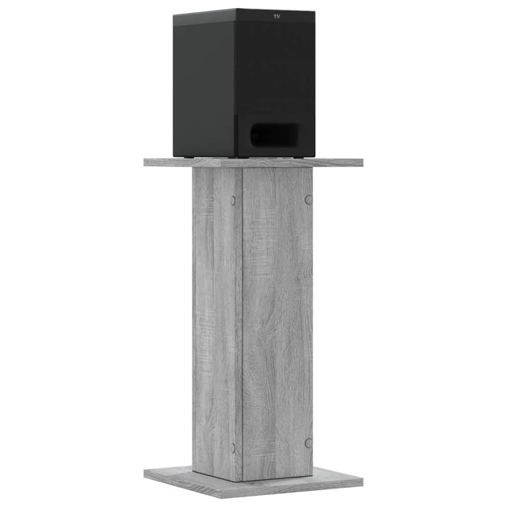 VidaXL Speakerstandaards 2 st 30x30x60 cm bewerkt hout grijs sonoma