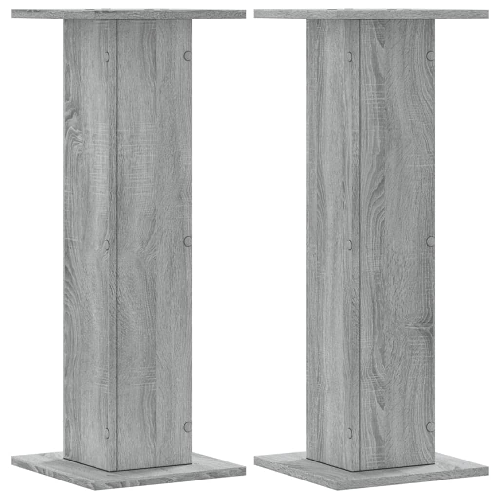 VidaXL Speakerstandaards 2 st 30x30x80 cm bewerkt hout grijs sonoma