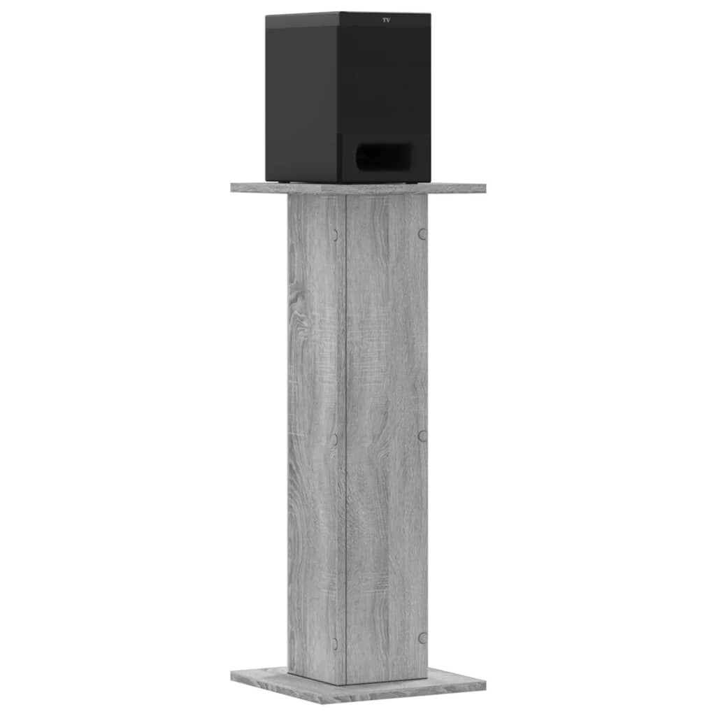 VidaXL Speakerstandaards 2 st 30x30x80 cm bewerkt hout grijs sonoma