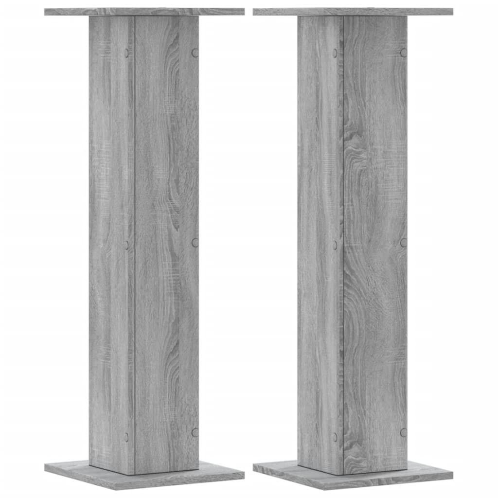 Vidaxl Speaker Stands 2 PC 30x30x95 cm Sonoma grigio in legno trasformato