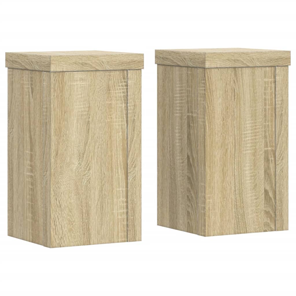 Vidaxl plantenstandaards 2 st 10x10x18 cm bewerkt hout sonoma eiken