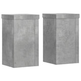 Vidaxl plantenstandaards 2 st 10x10x18 cm bewerkt hout betongrijs