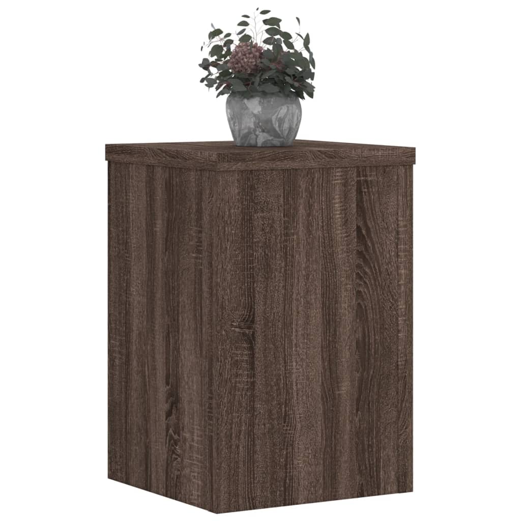 Vidaxl plantenstandaards 2 st 20x20x30 cm bewerkt hout bruin eiken