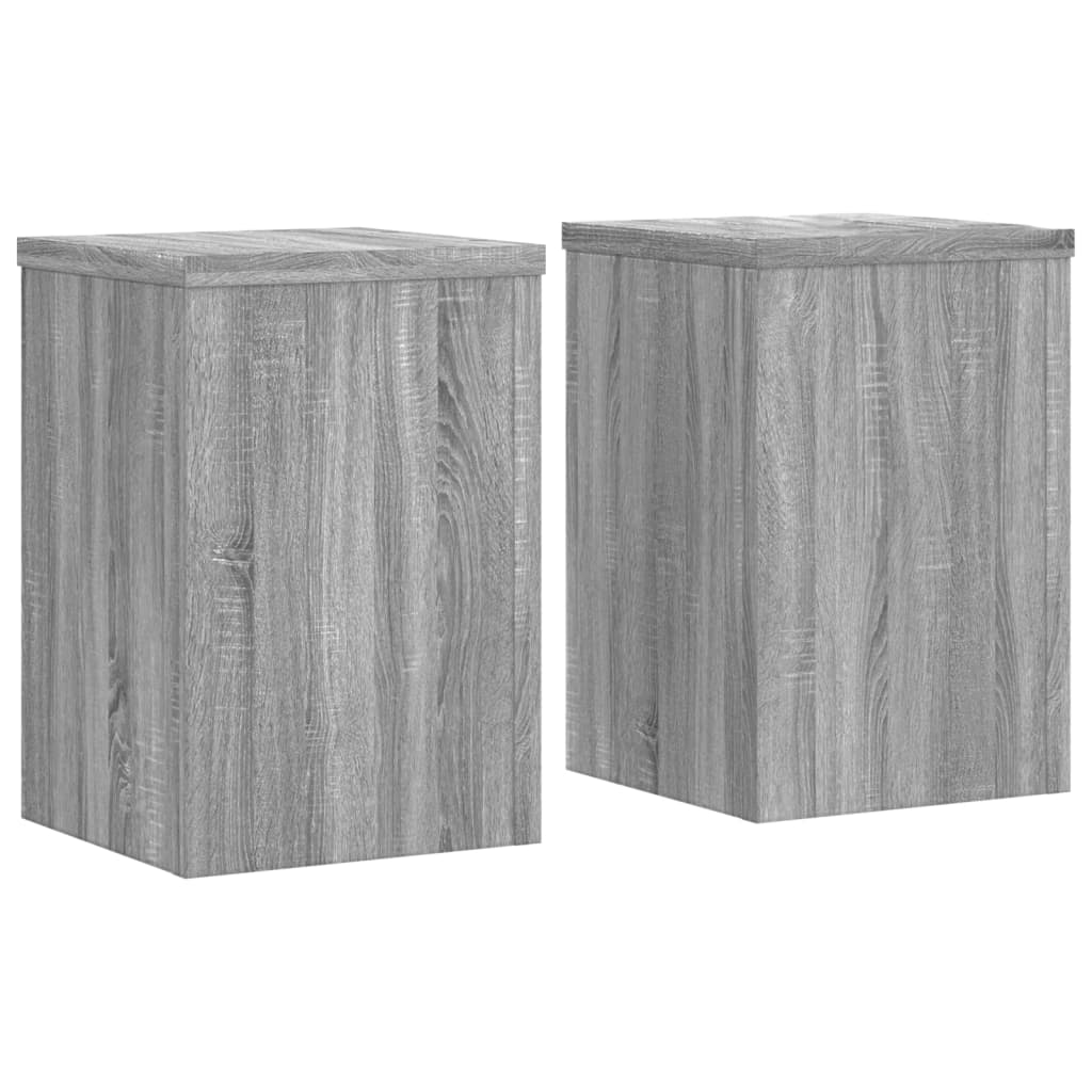 Vidaxl plantenstandaards 2 st 25x25x35 cm bewerkt hout grijs sonoma