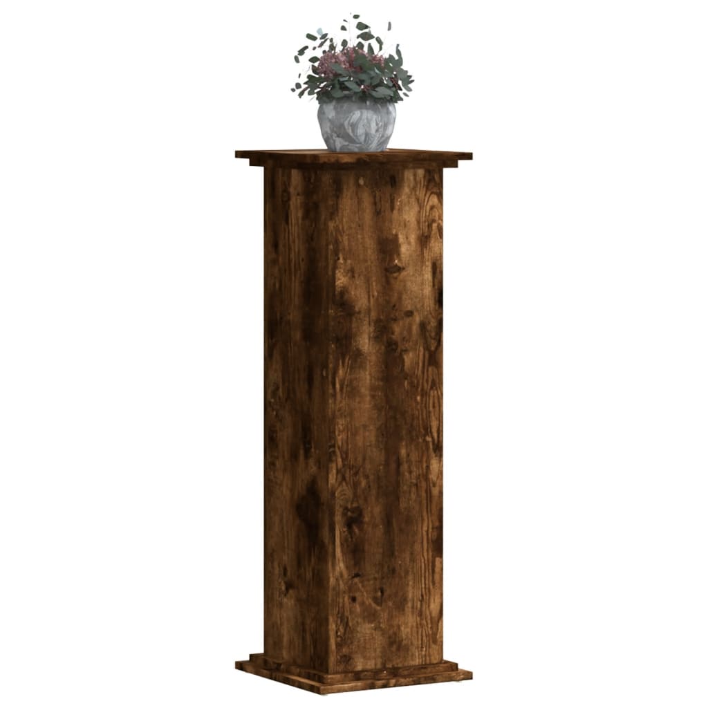 Vidaxl plantenstandaard 33x33x100 cm bewerkt hout gerookt eikenkleurig