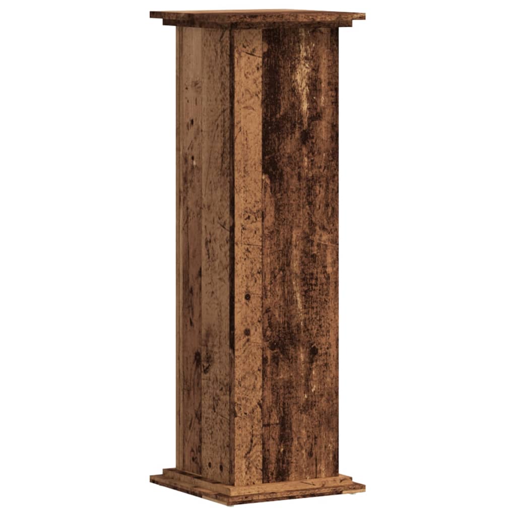 VidaXL Plantenstandaard 33x33x100 cm bewerkt hout oud houtkleurig