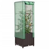 Vidaxl plantenbak verhoogd met kashoes 40x40x139 cm rattanlook