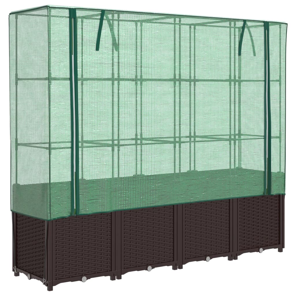 Vidaxl plantenbak verhoogd met kashoes 160x40x153 cm rattanlook