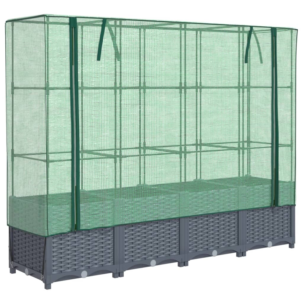 Vidaxl plantenbak verhoogd met kashoes 160x40x138 cm rattanlook